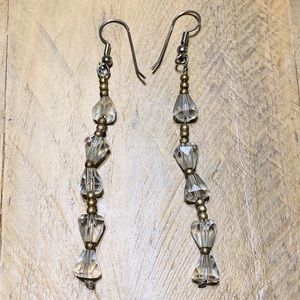 Crystal and Beaded Bendable Dangle Earrings